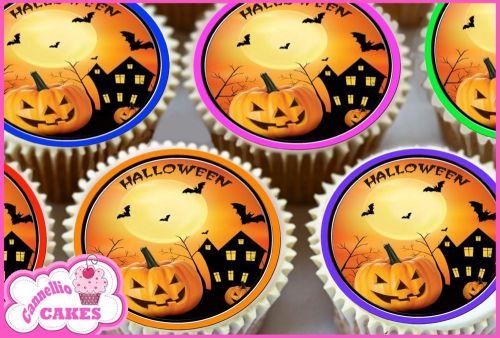 24 x halloween images - edible cup cake toppers rice premium paper 8903 for sale