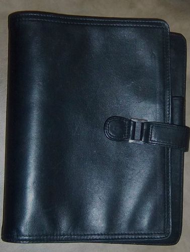 Franklin covey black nappa leather classic size cover &amp; binder w/ extra inserts for sale