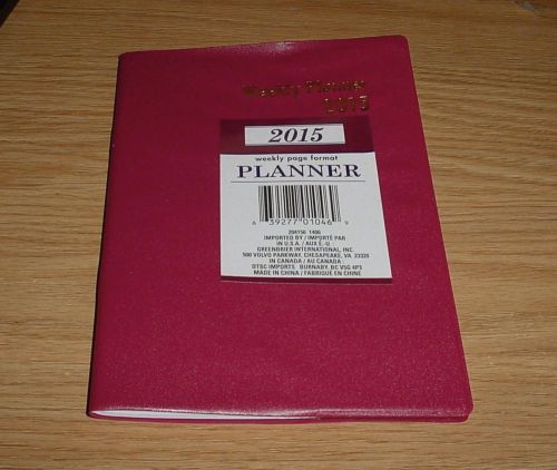 Red 2015 Weekly Daily Planner Appointment Book Student Planner 5&#034;x7.5&#034;