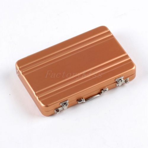 Golden Alu Mini Briefcase Password Business Bank Credit Card Case Holder GBW