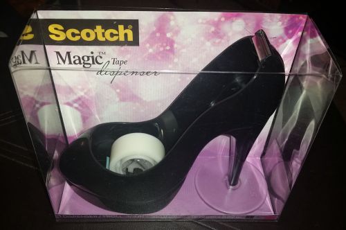 Scotch Magic Black High Heel Stiletto Tape Dispenser 350 inches of Tape NEW!!