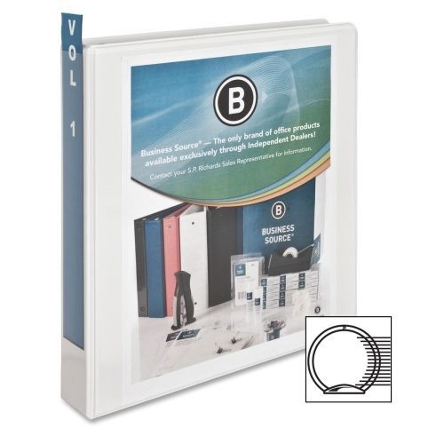 Business Source Standard Presentation Binder - 1.50&#034;- White- BSN09983