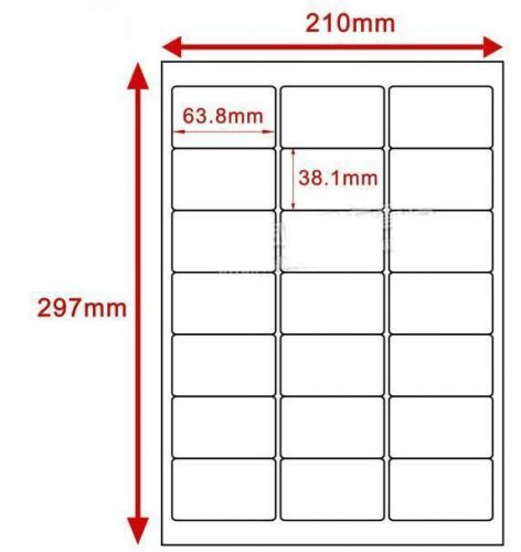 80 A4 Sheets 21 Per Sheet Computer Labels Inkjet Laser 63.8mmX38.1mm K0969-1