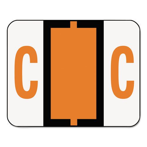 A-Z Color-Coded Bar-Style End Tab Labels, Letter C, Dark Orange, 500/Roll