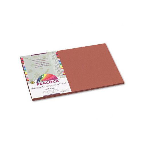 Pacon Corporation Peacock Sulphite Construction Paper, Rigid, 12 x 18 Brown