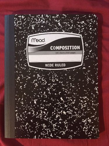 Mead Black Marble Wide-Ruled Composition Book (09910)