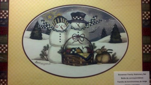 SNOWMAN FAMILY STATIONERY ~Laurie Korsgaden~ NEW SEASONS W/ STORAGE BOX