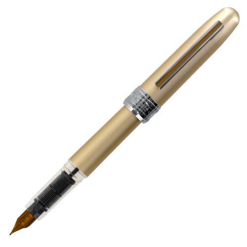 Platinum Plaisir Fountain Pen, Gold Barrel, Fine Point, Black Ink