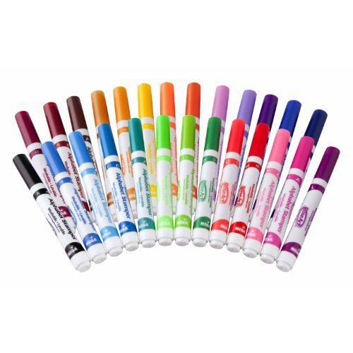 Board Dudes 7019VA24 Alphabet Stampers Washable Markers, 26 Lettered Markers