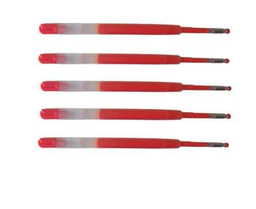 5 red Parker style Ink gel  fine tip Refills