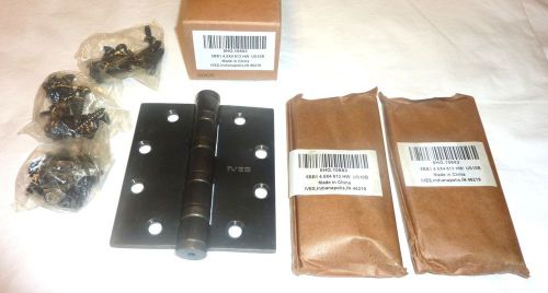 3 Ives 5BB1HW 4.5&#034; x 4&#034; US10B Mortise Ball Bearing Butt Door Hinges DARK BRONZE