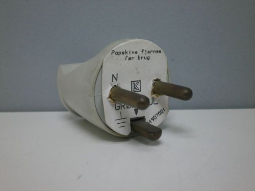 LK NES 019D7521 Danish 250V 10A Grounding Power Plug Cord End Denmark