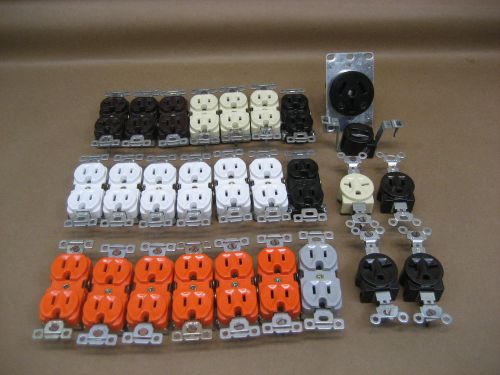 Vtg lot 27 nos bryant duplex outlets receptacles 20a 250v &amp; 15a 125v commercial? for sale