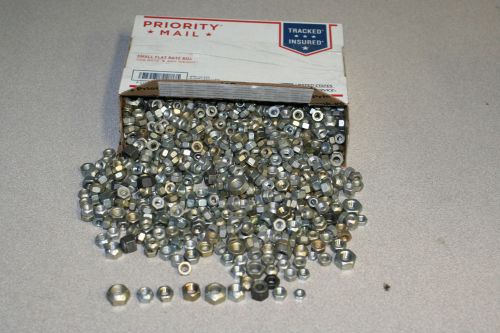 Hex Head Nuts Assorted Small Sizes 1/4&#034; 3/8&#034; 1/2&#034; Full Box