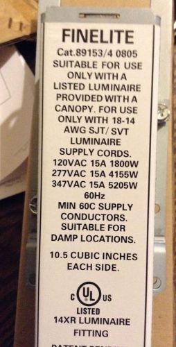 FineLite GridBox Cat. 89153/4 0805 Use With 18-14 AWG SJT / SVT LUMINAIRE SUPPLY