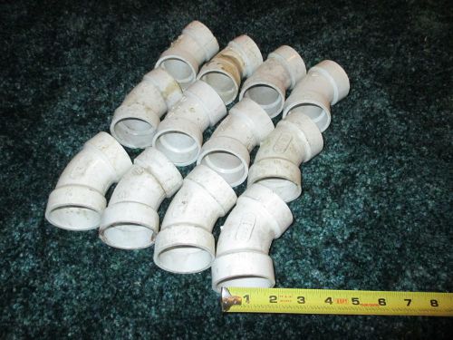 Lot of Twelve ( 12 ) Drainage  1-1/2&#034; PVC 45 Elbows Slip x Slip