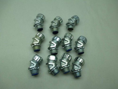 LOT 11 NEW THOMAS&amp;BETTS 1/2IN NPT LIQUID TIGHT 90 DEG ADAPTER FITTING D382291