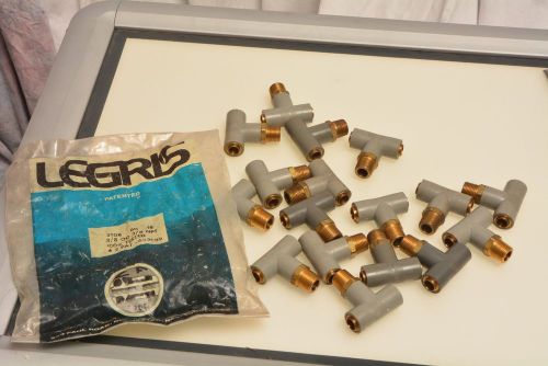 Lot of 17 Legris 3103-60-18  3/8 OD x 3/8 NPT      T -  Brass Fitting