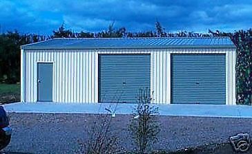 Steel Metal  2-Car Garage with Shop Area, Building Kit 864 sq