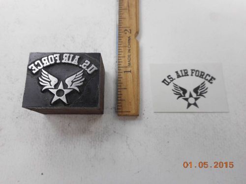 Letterpress Printing Printers Block, US Air Force Wings &amp; Star Emblem