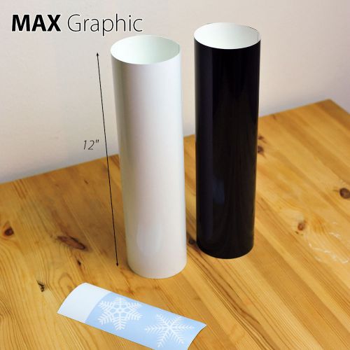 2 Rolls x 12&#034; x10&#039; Adhesive Vinyl (Craft hobby/sign maker/cutter)  black white