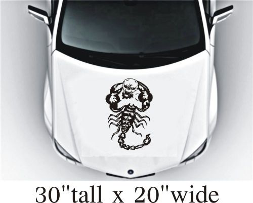 2x skull scorpio hood vinyl decal art sticker graphics fit car truck-1917 for sale