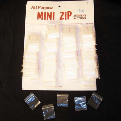 CARD OF MINI ZIP LOCK BAGS 1 IN-576 PC jewelry coin