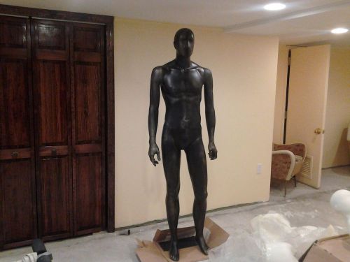 USED Hansboodt Male Full Size Black Fiberglass Mannequin