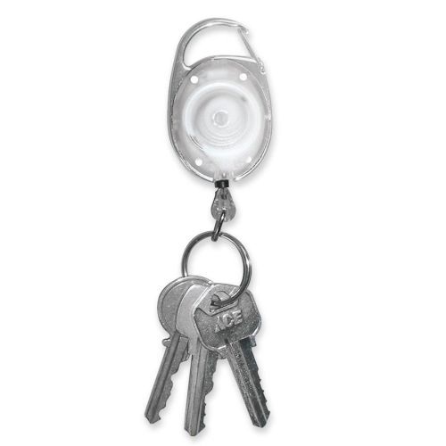 Tatco Reel Key Chain with Chrome Carabiner - 6 / Pack - Chrome