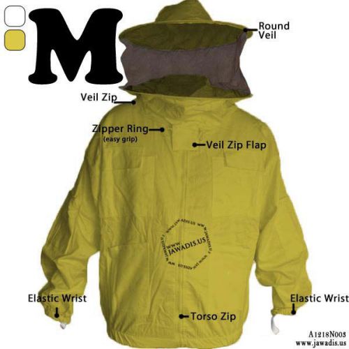 Yellow beekeeping sheriff style jacket removable veil beekeeper bee jacket [m] for sale