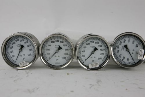 3 Noshok 5k/1 Noshok 10k PSI Pressure Gauges