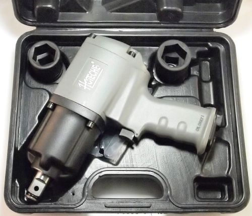 3/4&#034; Twin Hammer Heavy Duty Air Impact Wrench, 1250 LB-FT, w/2 Sockets