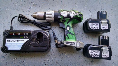 Hitachi DV18DL 18V Cordless Hammer Drill, 2 EBM1830 Batteries, With Charger