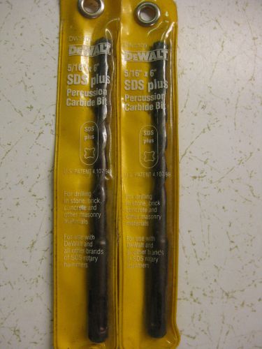 QTY 2  Dewalt SDS Plus 5/16&#034; x 6&#034; Percussion Carbide Bits Concrete Brick