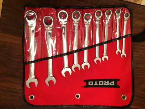 Proto 9 Piece Full Polish Reversible Ratcheting Wrench Set