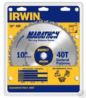 Irwin 10&#034; 40 Tooth C3 Marathon Circular Saw Blade