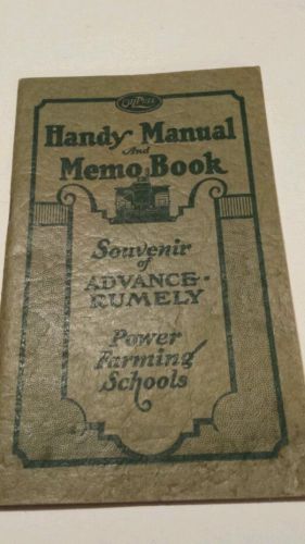 Advance Rumely Oil Pull manual , memo book 1929
