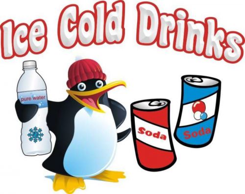 Ice Cold Drinks Water Cola Soda Concession Decal 14&#034;