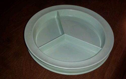 Vintage Ace Melamine  3 compartment  divided plates 9&#039;&#039;  green  MEL-PC91   LOT 2