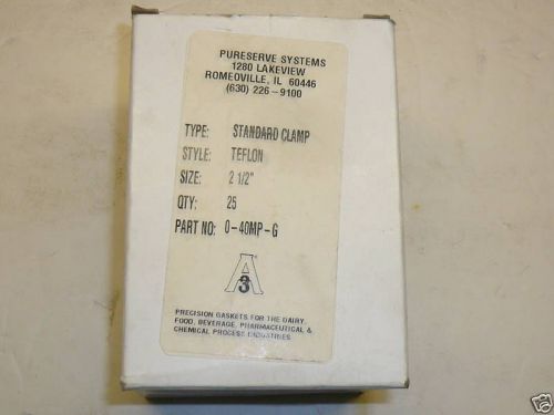 PURESERVE SYSTEMS TEFLON GASKET 2-1/2&#034; QTY. 18 NIB