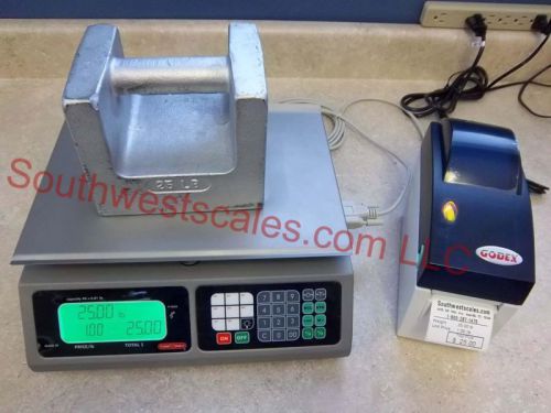 Torrey LPC40L Price Computing Deli Meat Scale w/ Godex DT2 Label Printer