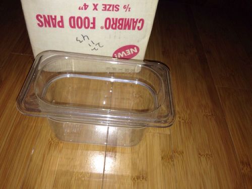 Cambro FOOD PAN  /set Of 6 / 1/9 X 4&#034; Clear, NEW, EN631-1, 1/9 x100mm