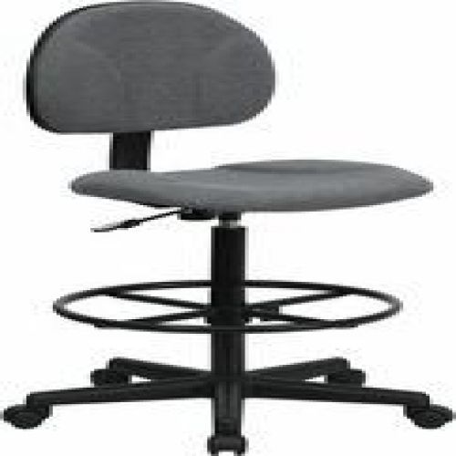 Flash Furniture BT-659-GRY-GG Gray Fabric Ergonomic Drafting Stool