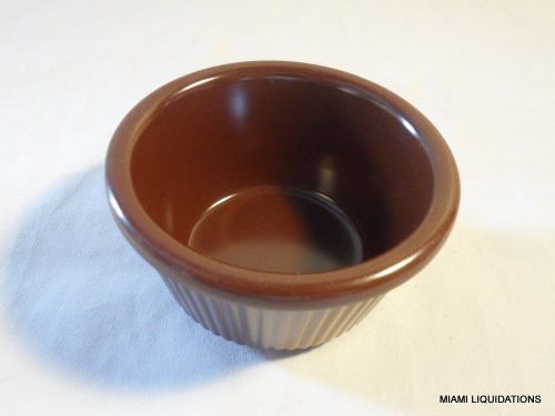 Lot of 48 3oz fluted ramekin carlisle s282-69 melamine chocolate brown bpa free for sale