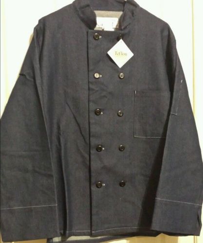 NWT Teflon Executive Chef Coat..SM 36-38..Dark Blue Denim