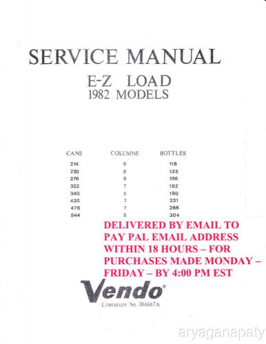 Vendo service manual PDF sent by email 214 118, 220 125, 276 156, 322  182,