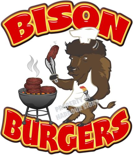 Bison Burgers Decal 14&#034; Buffalo Hamburger Food Truck Restaurant Concession Menu