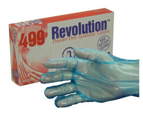 Amercare revolution blue powder-free synthetic food service gloves - l  499-3 for sale