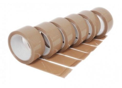 SIR-G, 6 Rolls Brown Tan Packing Tape Shipping Packaging 3&#034; 2.0 mil 110 yard.