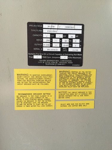 Toshiba e3 Variable Torque Frequency Drive